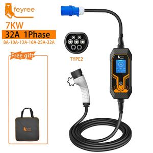 For New 7KW WIFI Smart APP Type 2 Plug Phase 1 32A Portable EV <b>Charger</b> <b>Car</b> <b>Charger</b> Station CEE 3-pin Socket EU 16A - Product Image 2