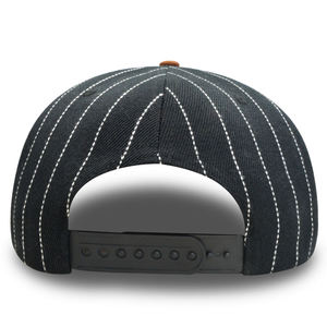 Casquette Snapback Imprimée à Rayures Fines Marron et Blanc, Style Vintage Américain Hip-Hop Urbain, Réglable - Product Image 6