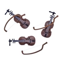 Modèle de violon miniature, petit violon avec archet, accessoire pour maison de poupée en plastique, ornement de Noël