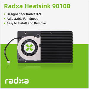 Disipador de Calor de Aluminio 9010B con Ventilador de Enfriamiento de Velocidad Ajustable Compatible con Radxa X2L Radxa - Product Image 1