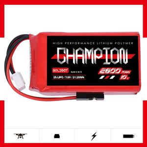 LiPo 2800 2S 7.4v 10C21.28whバッテリーパック - Product Image 2