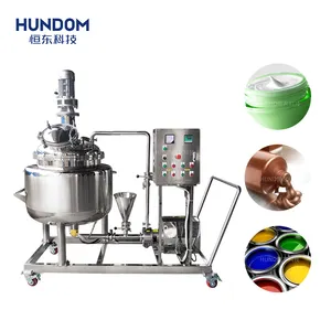 Stainless Steel vacuum jacket mixing tank blending machine with inline high shear pump for Daily chemical Cosmetic industry