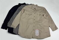 Chemise de travail pour homme en coton ignifuge NFPA2112 CAT2 pour la soudure et l'industrie pétrolière et gazière