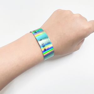 Customized Holographic <strong>Wristband</strong> ID Plastic Holographic Reflective Id <strong>Wristband</strong> For Events - Product Image 2
