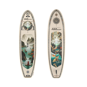Planche de paddle gonflable <span class=keywords><strong>YASKA</strong></span> Drop Stitch pour la pêche et le surf, avec aileron amovible, antidérapante, portable, unisexe, vente en gros - Product Image 4
