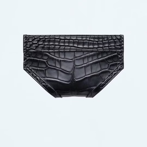 Luxury Slim Metallic Leather Business <b>Card</b> <b>Holder</b> with RFID Protection and Custom Logo in the Shape of Underwear - Product Image 6