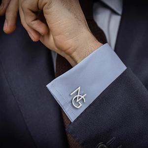Lateefah Custom gemelli iniziali in acciaio inossidabile accessori per matrimonio da uomo di lusso accessori per fidanzamento o regalo - Product Image 5