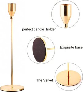 <span class=keywords><strong>Portacandele</strong></span> Dorati Porta Candele Coniche in Metallo per Matrimoni Cene e Feste - Product Image 3