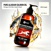Huile de saumon directement de l'usine, complément nutritionnel pour chiens et chats, favorise un pelage brillant, la santé cardiaque, le soutien immunitaire, complément d'oméga-3 pour animaux de compagnie