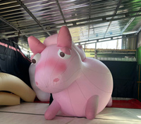 Caballo Inflable Personalizado BOYI de Año Nuevo, Unicornio Rosa de Dibujos Animados