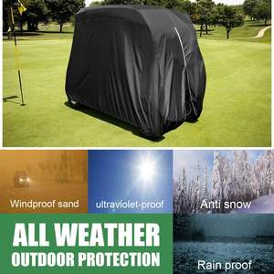 مخصص شعار 420d عالية الجودة للماء Sunproof لل الغبار الأسود 4 الركاب نادي عربة جولف غطاء للمطر - Product Image 6