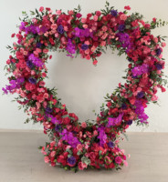 Arche de fleurs artificielles carrées en métal, très vendue, pour scène de mariage, couleur personnalisable, 6-7 pieds de haut, écologique