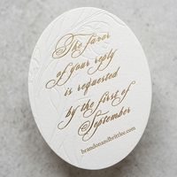 Carte de Vœux Saint-Valentin Personnalisée Faite à la Main, Luxe Texturé, Moderne, Estampillée Or, Écologique, Recyclable, Europe, 5x7 pouces, Papier Letterpress