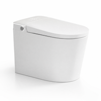 WC intelligent allongé en céramique avec bidet intégré, siège chauffant, chasse d'eau automatique et télécommande