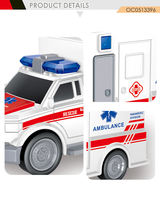 Venta al por mayor unisex 1:20 niños coche de juguete ambulancia coche modelo fundido a presión con construcción de plástico de fricción