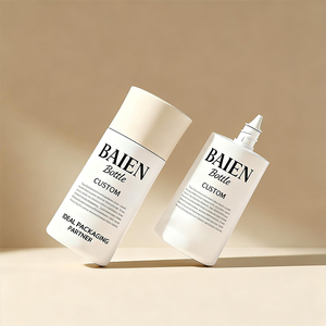 Botella plana Producto para el cuidado de la piel Embalaje Botella de protección <span class=keywords><strong>solar</strong></span> facial Personalización 50ml Serigrafía cosmética de plástico HDPE Longway - Product Image 3