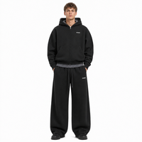 Conjunto de Sudadera con Capucha y Pantalón de Chándal Unisex de Alto Gramaje con Forro a Cuadros, Sudadera con Cremallera Oversize Estilo Urbano, Personalizado OEM ODM Venta al por Mayor REACH