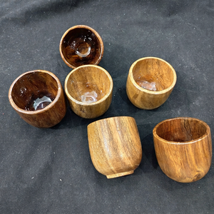 Taza de Madera de Primera Calidad 100% para Cerveza, Agua, Leche, para Uso en el Hogar y Restaurantes, Taza de Madera Pulida de Lujo para Café y Té a Bajo Precio - Product Image 1