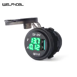 Напрямую с фабрики водонепроницаемый мотоцикл 12 В постоянного тока дисплей Автомобильный <span class=keywords><strong>USB</strong></span> Двойной цифровой вольтметр розетка 3 порта Автомобильная Розетка с <span class=keywords><strong>USB</strong></span> - Product Image 3