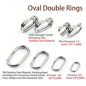 Spinpoler Anneaux de raccordement ovales doubles en acier inoxydable pour leurres, connecteurs pour leurres durs et souples, accessoires de pêche - Product Image 5