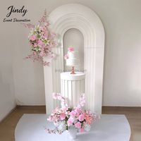 JINDY - Fondo de Acrílico Blanco con Decoración Floral Personalizada para Bodas y Eventos