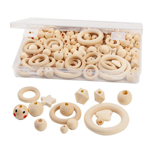 Wooden <b>Beads</b> Mixed Shapes 261pcs With Waxed <b>Thread</b> For Jewelry Making - Product Image 5