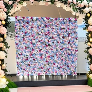 Bảng điều chỉnh sang trọng màu xanh màu xanh lá cây Backdrop kim loại trang trí nội thất 8x8 ft 5D cuộn lên màu đỏ trắng đứng 3D khung Hoa Tường 8ft x 8ft - Product Image 4