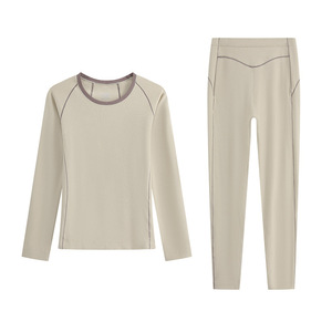 Set Intimo <span class=keywords><strong>Termico</strong></span> in Pile per Donna, <span class=keywords><strong>Pigiama</strong></span> Autunno/Inverno, Top e Pantaloni in Fibra di Cellulosa Rigenerata, Spessore 251-300g/m, Collo in Tessuto - Product Image 5