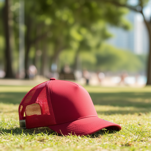 Casquette Trucker en Daim et Maille Sum, Cinq Panneaux, Visière Courbée, Réglable, Fermeture Snapback, Respirante, Unisexe, Décontractée, Extérieur, Printemps-Été - Product Image 2
