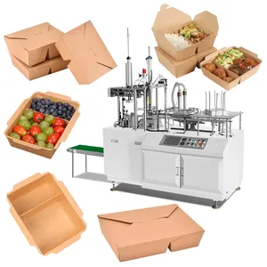 Fully Automatic Paper Carton Box Erecting Making Machines Food Lunch Boxes Forming Making Machine