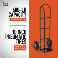 Dapat disesuaikan kapasitas 600-Lb baja pneumatik truk tangan dengan 10in ban dan Powder-Coat selesai dukungan OEM untuk penggunaan gudang