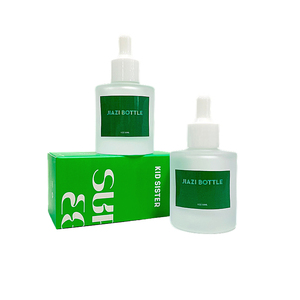 Flacon compte-gouttes en verre givré de 10 ml, 15 ml, 30 ml, 50 ml, 100 ml avec bouchon en bambou, rechargeable, pour emballage d'huiles essentielles et de soins de la peau - Product Image 1