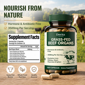 Capsules d'organes de bœuf 100% nourri en pâturage, marque privée, mélange personnalisé de foie, cœur, rein et rate, déshydratés, provenant de Nouvelle-Zélande - Product Image 2