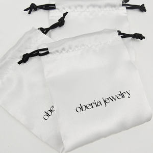 Sac de rangement cosmétique en coton biodégradable avec logo personnalisé, sac cadeau en satin, sac anti-poussière, sac de luxe écologique, petite pochette - Product Image 6