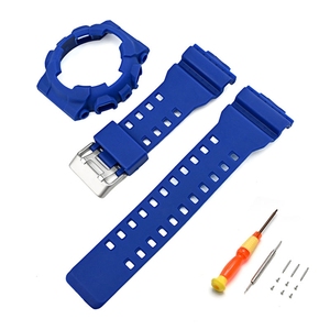 2 en 1 TPU Rubber Band and Protective Watch Cover Kits pour GLS <span class=keywords><strong>100</strong></span> GAX100 <span class=keywords><strong>GA</strong></span> 110 120 140 Soft Rubber Resin Watch Strap - Product Image 1