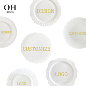 Vajilla Clásica de Porcelana Blanca Ecológica con Diseños Personalizables, Logotipos y Formas Florales, <span class=keywords><strong>Platos</strong></span> de Cerámica - Product Image 2