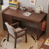 Bureau d'étude moderne en bois massif avec bibliothèque intégrée pour le bureau à domicile et l'utilisation des étudiants, adapté à la chambre à coucher, fabrication chinoise