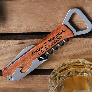 La migliore vendita con manico in legno per vino e <span class=keywords><strong>birra</strong></span> apribottiglie con LOGO personalizzato scatola regalo <span class=keywords><strong>di</strong></span> vino rosso per uso Bar - Product Image 3