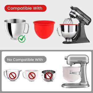 Inserto in Silicone per <span class=keywords><strong>Ciotola</strong></span> da 5 Qt per Mixer <span class=keywords><strong>Kitchenaid</strong></span> con Coperchio, Protezione per <span class=keywords><strong>Ciotola</strong></span> Impastatrice, Rivestimenti in Silicone Non Tossico - Product Image 2