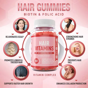Vitahealthy OEM/ODM, marque distributeur, fournit des <span class=keywords><strong>cheveux</strong></span>, de la vitamine gommeuse pour la santé des <span class=keywords><strong>cheveux</strong></span>, des <span class=keywords><strong>ongles</strong></span> <span class=keywords><strong>et</strong></span> de la peau, de la <span class=keywords><strong>biotine</strong></span> <span class=keywords><strong>et</strong></span> de l'acide folique - Product Image 4
