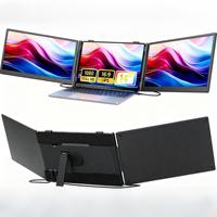 Écran d'extension pour ordinateur portable 14 pouces ultra-fin IPS 1080P FHD léger et portable, triple écran pour ordinateurs portables de 13 à 17 pouces, plug and play