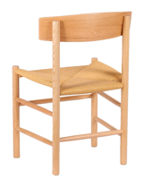 Chaise de salle à manger moderne en bois massif avec dossier en rotin tressé Offre Spéciale chaise en rotin naturel pour restaurant, salon et école