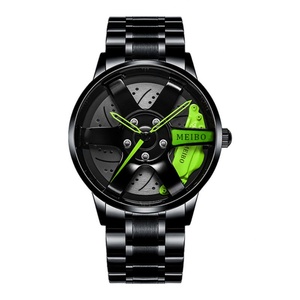 Reloj de pulsera de cuarzo para hombre con diseño creativo de rueda de coche, reloj deportivo de acero inoxidable. - Product Image 3
