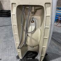 Kidoir, dernier modèle, lavabo ovale en céramique à double niveau, lavabo pour ablutions, lavabo musulman pour les pieds et les mains avec piédestal, vente en gros
