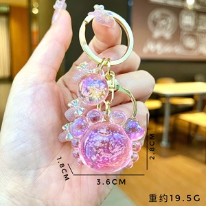 KC878 Wholesale Shiny Crystal Crab Metal Keyring Colorful <strong>Bubble</strong> Acrylic Phone Chain Decorative Bag <strong>Charm</strong> - Product Image 2