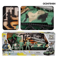 Jeu de société Mini Soldats de l'Armée en plastique en gros avec un char pour enfants