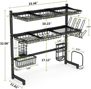 Lavabo bulaşık kurutma rafı 2 katmanlı bulaşıklık genişliği ayarlanabilir bulaşık süzgeç mutfak organizatör depolama rafı