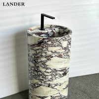 Lavabo en marbre Calacatta Viola Landerstone, lavabo en marbre pour chambre d'hôtel, lavabo de salle de bain