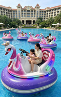 Bateau électrique en forme de cygne, bateau de combat aquatique, bateau tamponneur pour parc d'attractions, lac, parc aquatique, divertissement familial avec lumières LED