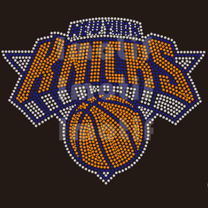 Motivo Termoadesivo con Strass di Cristallo Minnesota per Abbigliamento, Tema Basketball Knicks Heat Press Bling - Product Image 1